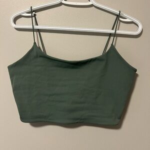 Garage Dark Green Cropped Tank Top